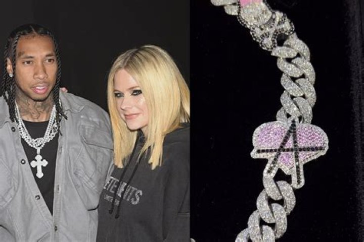 
Tyga Gifts Girlfriend Avril Lavigne Custom-Made $80K Diamond Necklace 